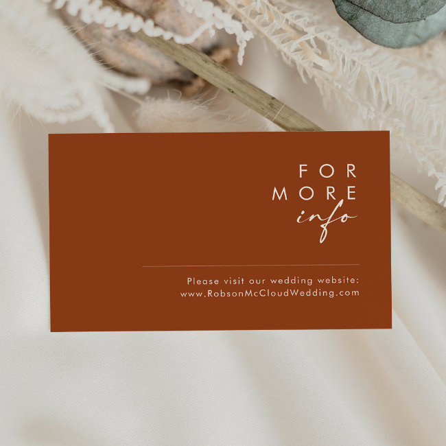 Simple Desert | Terracotta Wedding Website Invitations