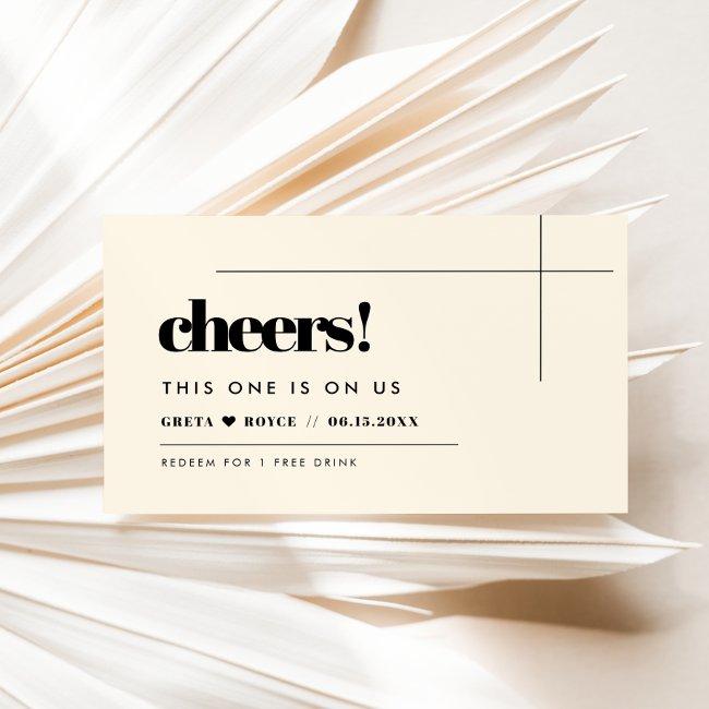 Simple Elegant & Chic Wedding Drink Ticket