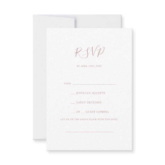 Simple Elegant Rose Gold Song Request Rsvp Invitations