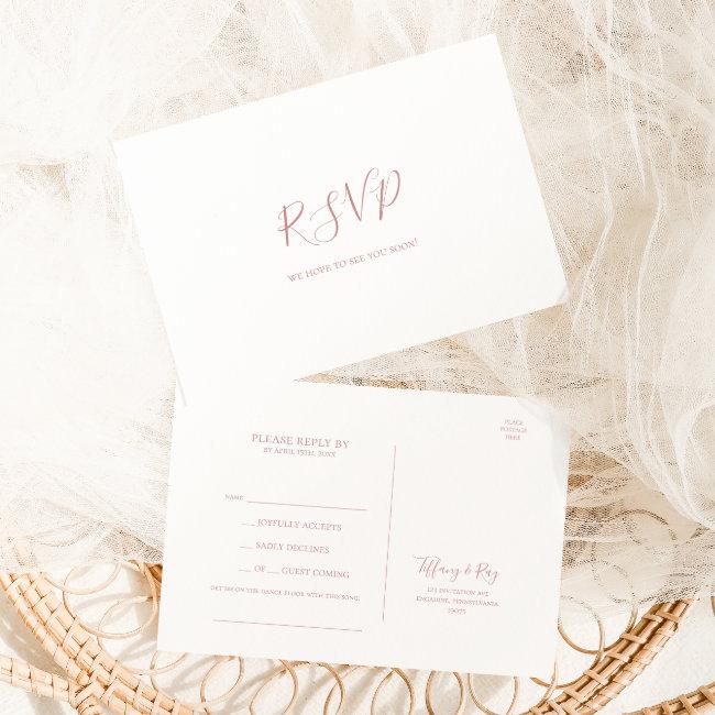 Simple Elegant Rose Gold Song Request Rsvp Postinvitations