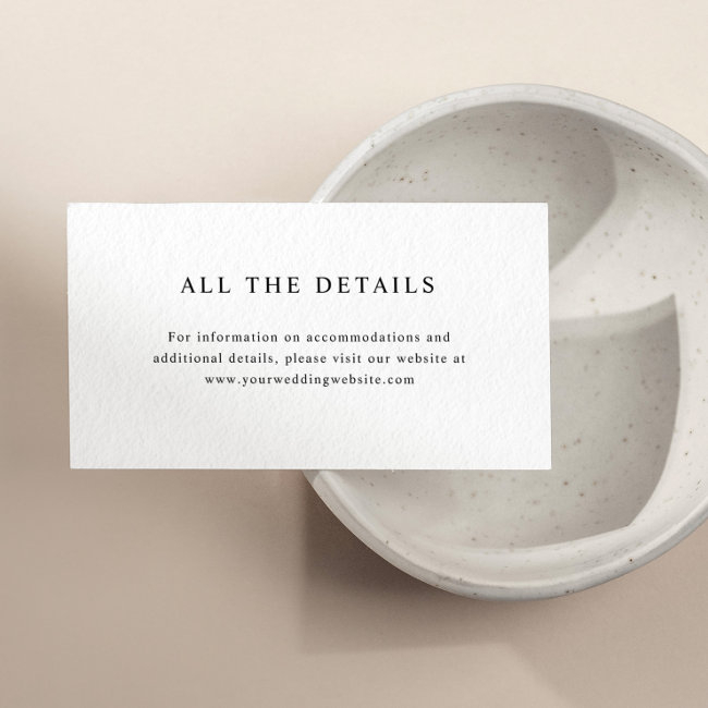 Simple Elegant Text | Wedding Details Enclosure Invitations