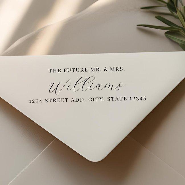 Simple Elegant The Future Mr. And Mrs. Wedding Self-inking Stamp