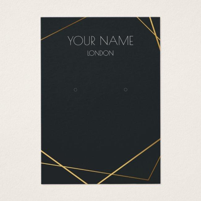 Simple Gold Geometric Earring Display Invitations