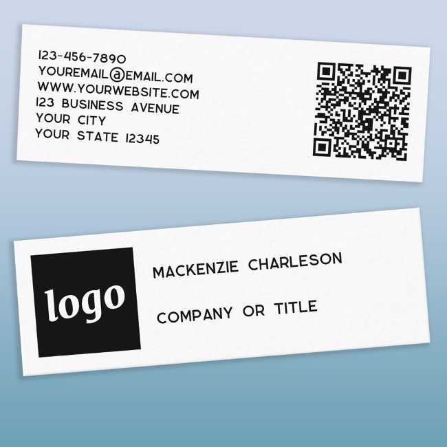 Simple Logo And Qr Code Mini Business Invitations