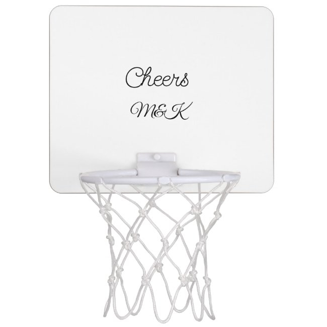 Simple Minimal Add Name Cheers Couple Name Custom Mini Basketball Hoop
