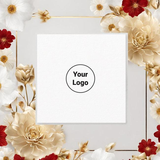 Simple Minimal Add Your Logo Custom Text Here Busi Square Business Invitations