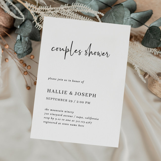 Simple Modern And Minimalist | Couples Shower Invitation