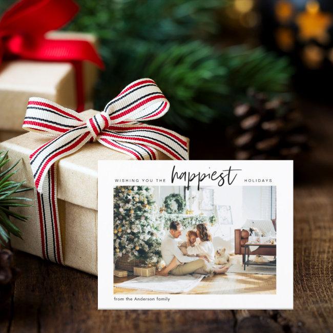 Simple Modern Family Photo | Happy Holiday Postcar Postinvitations