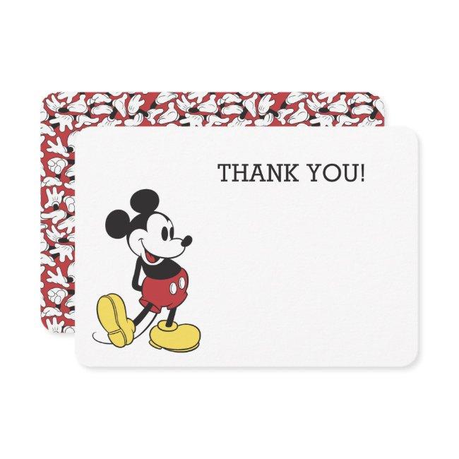 Simple Modern Mickey Mouse Birthday Thank You Invitation