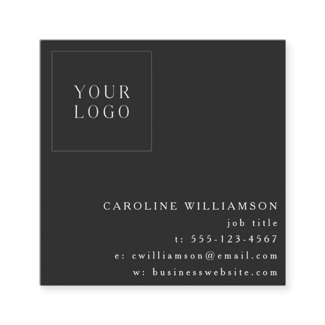 Simple Modern Minimalist Professional Logo Black Square Business Invitations