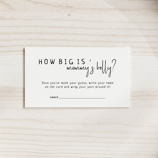 Simple Modern Neutral How Big Is Mommys Belly Invitations
