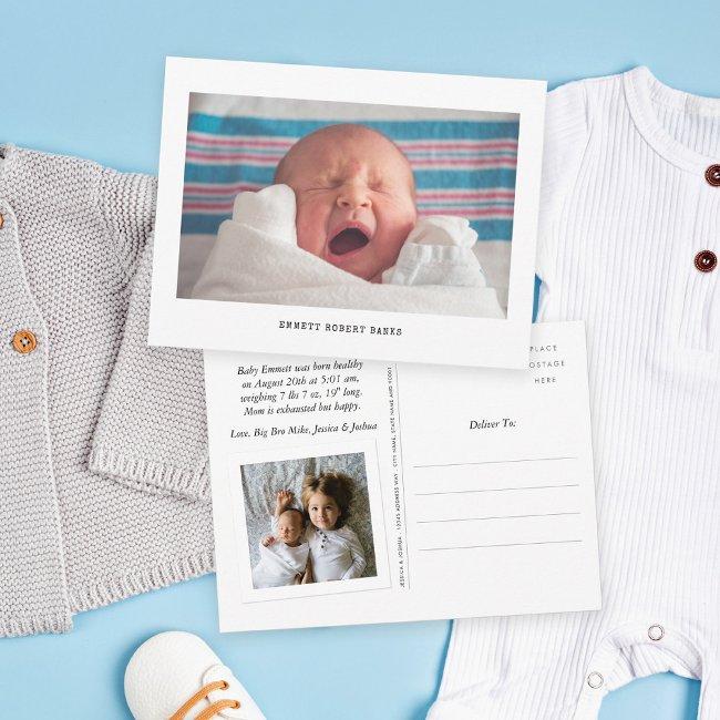 Simple Photo Birth Announcement Postinvitations