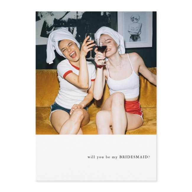 Simple Photo Theme Bridesmaid Proposal Invitation