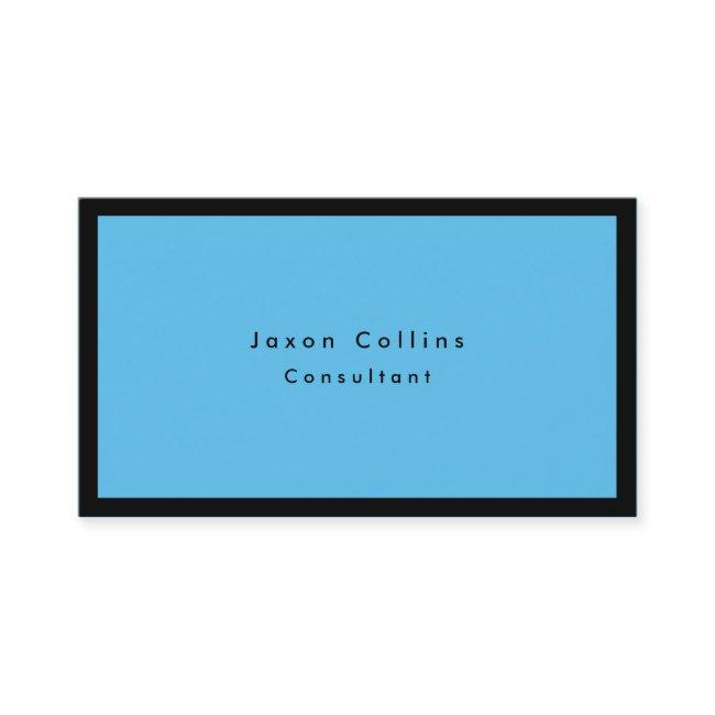 Simple Plain Black Border Blue Minimalist Modern Business Invitations