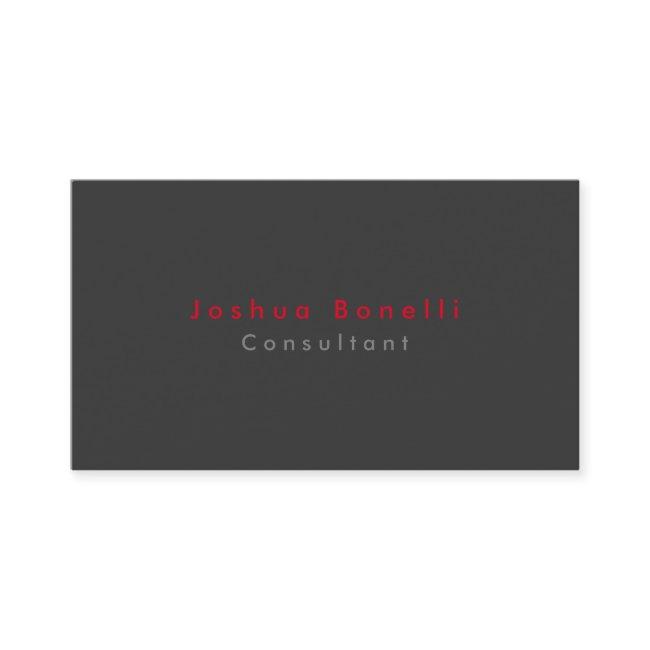 Simple Plain Elegant Red Grey Minimalist Business Invitations