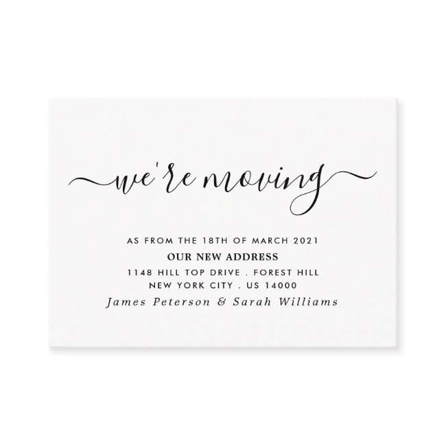 Simple Script Change Of Address Enclosure Invitations