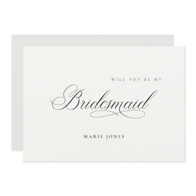Simple Script Will You Be My Bridesmaid Invitations