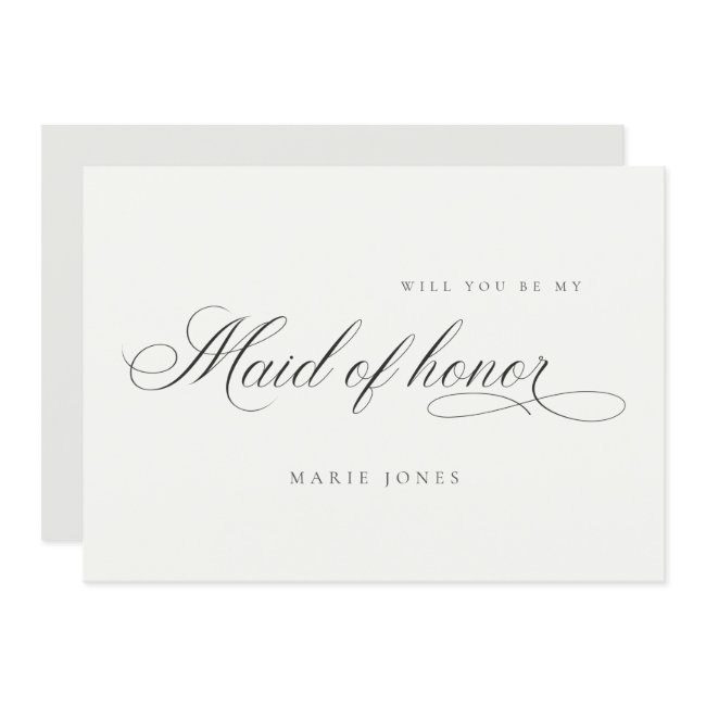 Simple Script Will You Be My Maid Of Honor Invitations