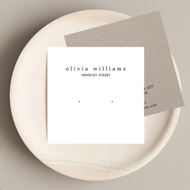 Simple Square White Stud Earring Display Invitations