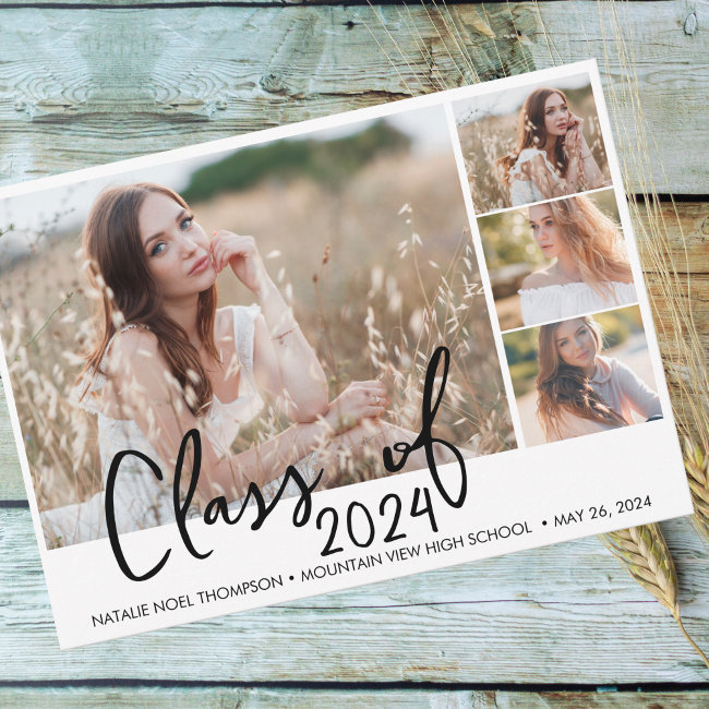 Simple Stylish Modern Class Of 2024 Graduation Invitation