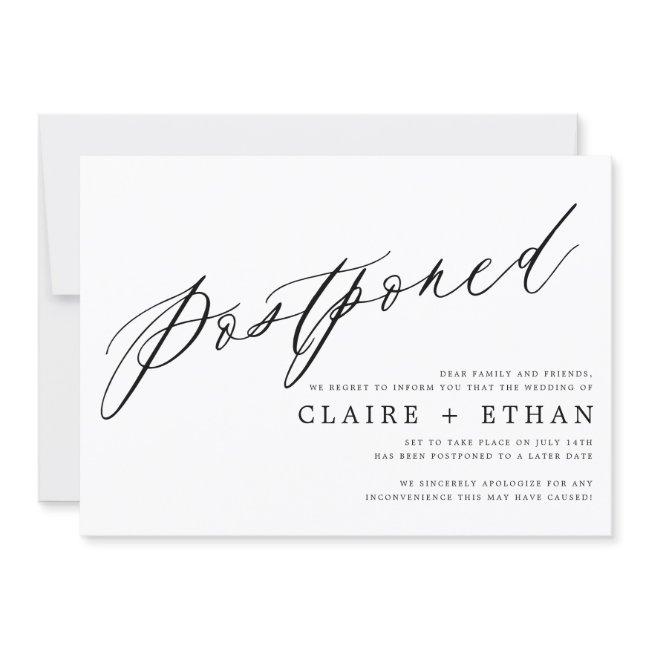 Simple Wedding Postponement Insert Invitation