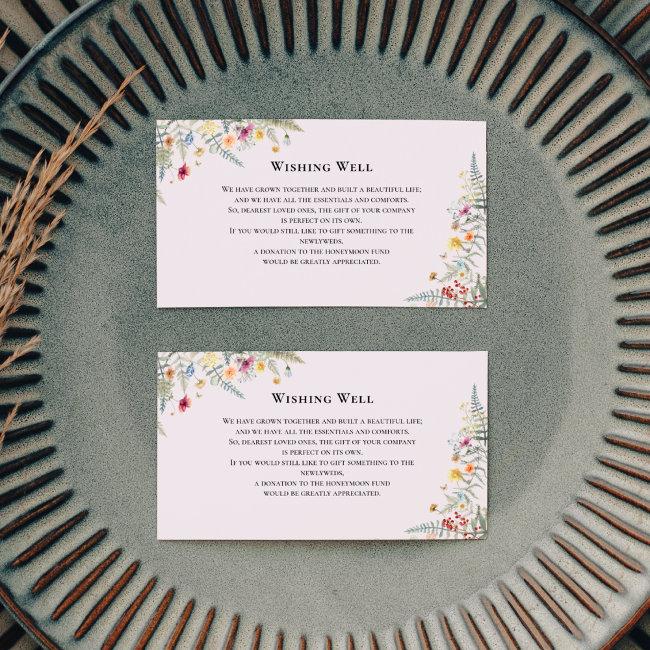 Simple Wildflower Lavender Wedding Wishing Well Enclosure Invitations
