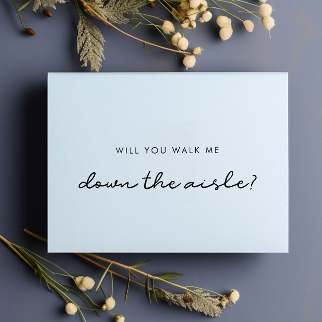 Simple Will You Walk Me Down The Aisle Invitations