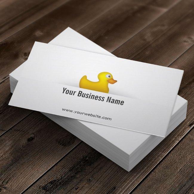Simple Yellow Rubber Duck Business Invitations
