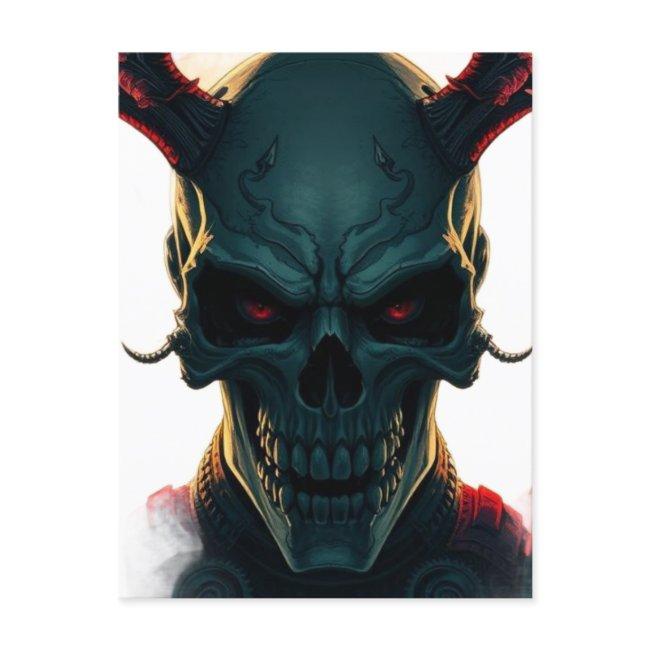 Skull Comics Style Illustration Fantasy Art Holiday Postinvitations