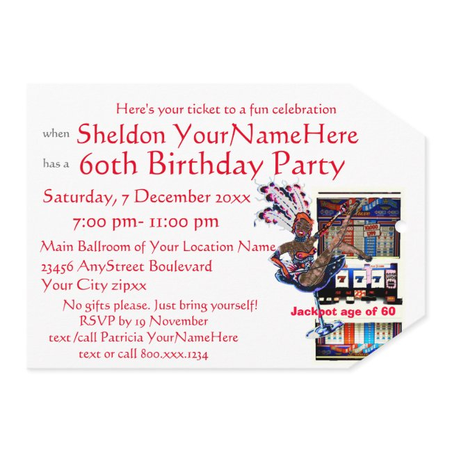 Slot Machine Vegas Style Birthday Party Invitation