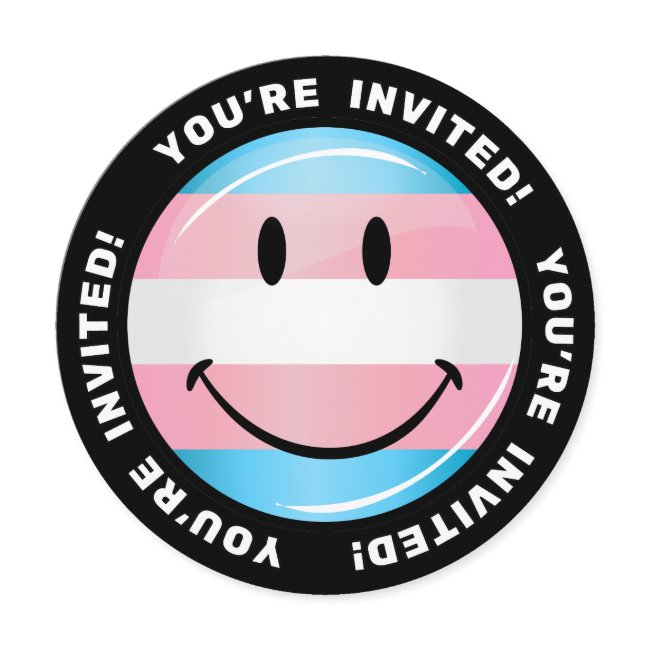 Smiling Transgender Flag Invitation
