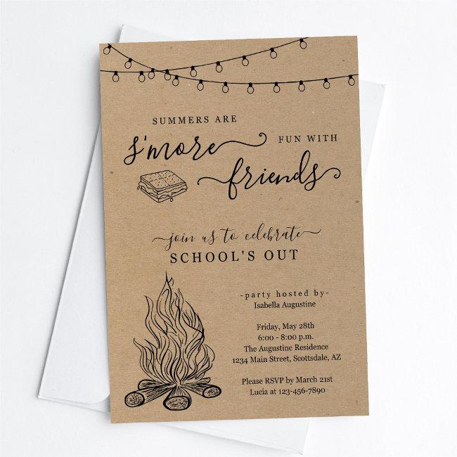 S'mores Summer End Of School Year Party Invitation