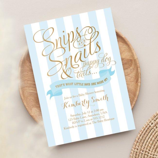 Snips And Snails Baby Boy Baby Shower Invitation