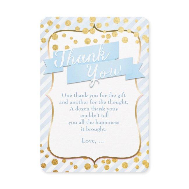 Snips & Snails Blue & Gold Party Thank You Invitations