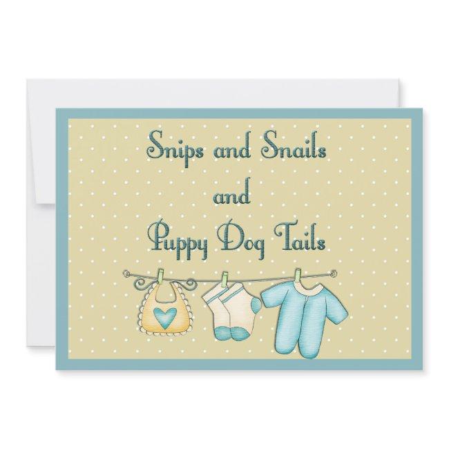 Snips Snails Puppy Dog Tails Baby Shower By Mail Invitation