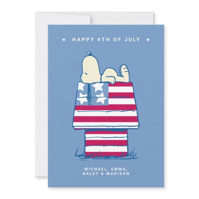 Snoopy 4th Of July Photo Holiday Invitations
