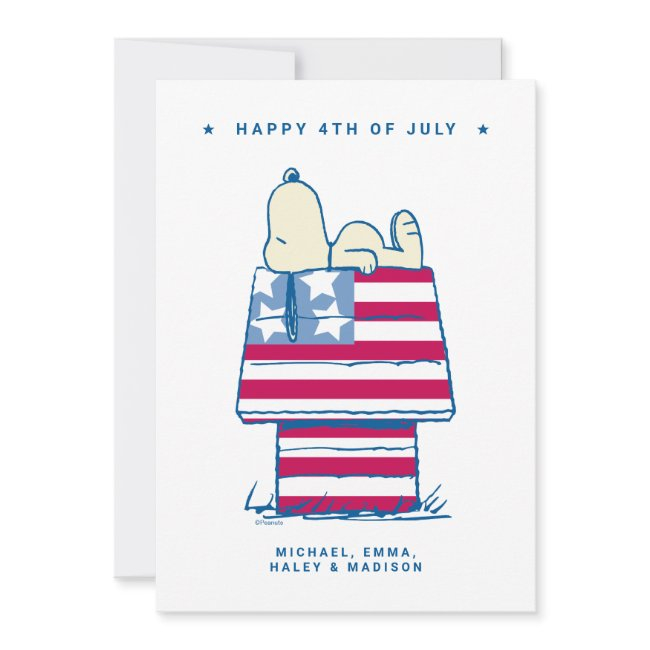 Snoopy 4th Of July Photo Holiday Invitations