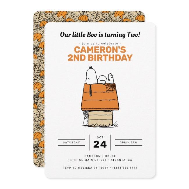 Snoopy | Our Little Boo Is Turning Two Birthday Invitation
