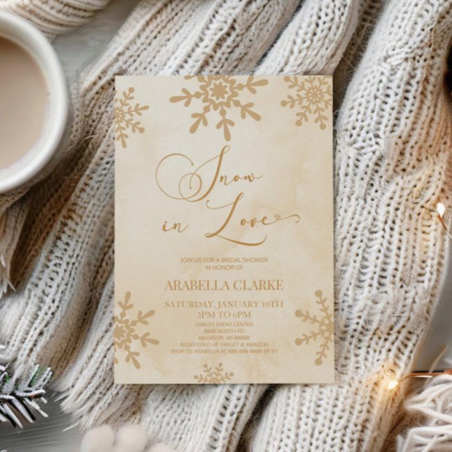 Snow In Love Winter Wonderland Bridal Shower Invitation