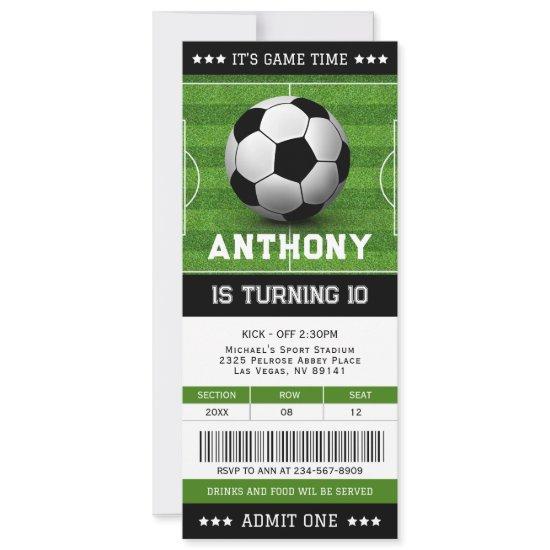 Soccer Ticket Football Ticket Birthday Invitation