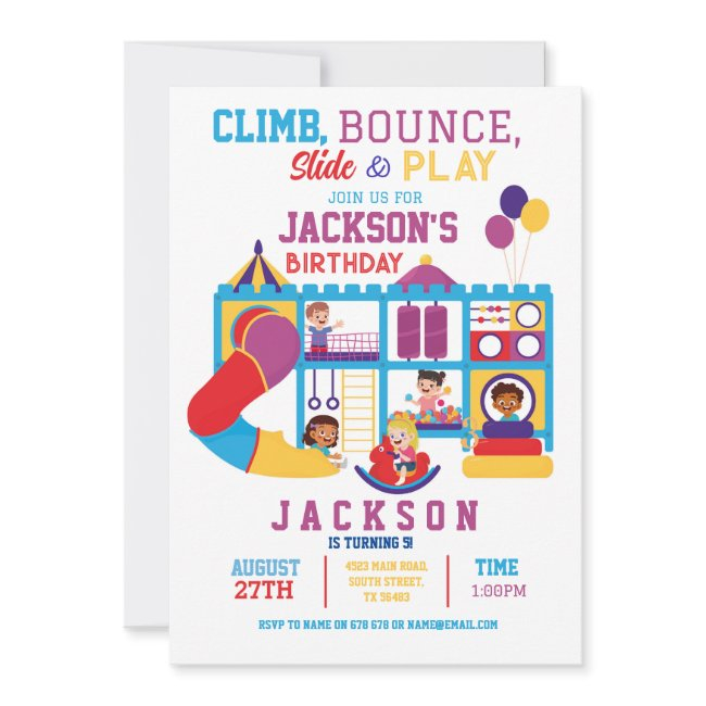 Soft Play Bounce Birthday Party Invitation