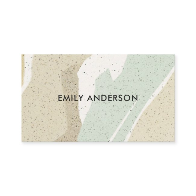 Soft Subtle Aqua Grey Modern Abstract Art Waves Business Invitations