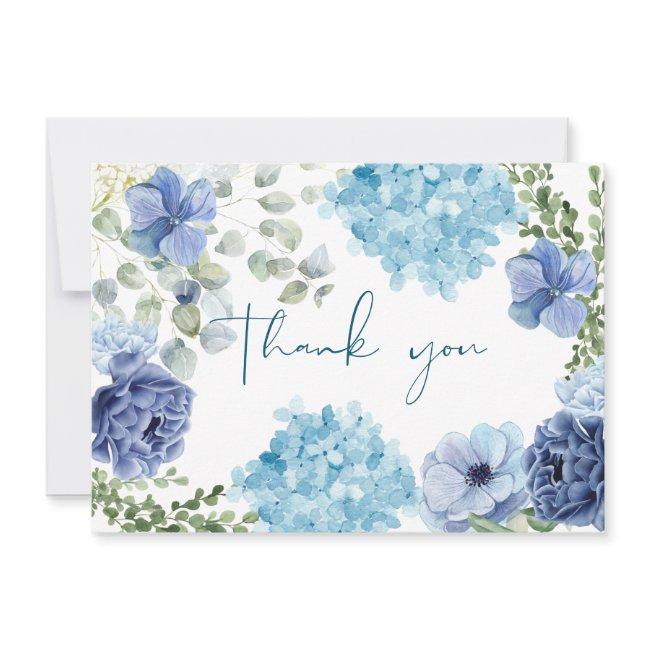 Something Blue Before I Do Hydrangea Bridal Shower Thank You Invitations