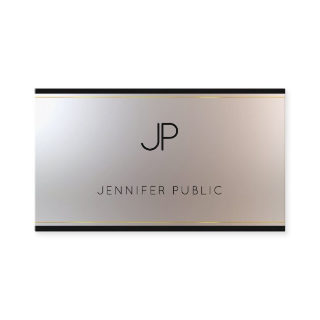 Sophisticated Monogram Glamour Gold Silver Unique Business Invitations