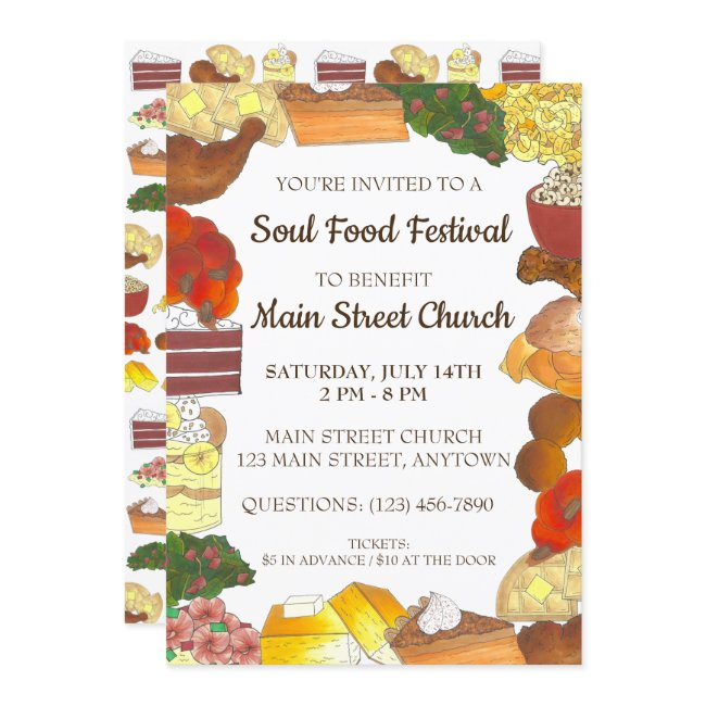 Soul Food Festival Event Southern Cuisine Invitation