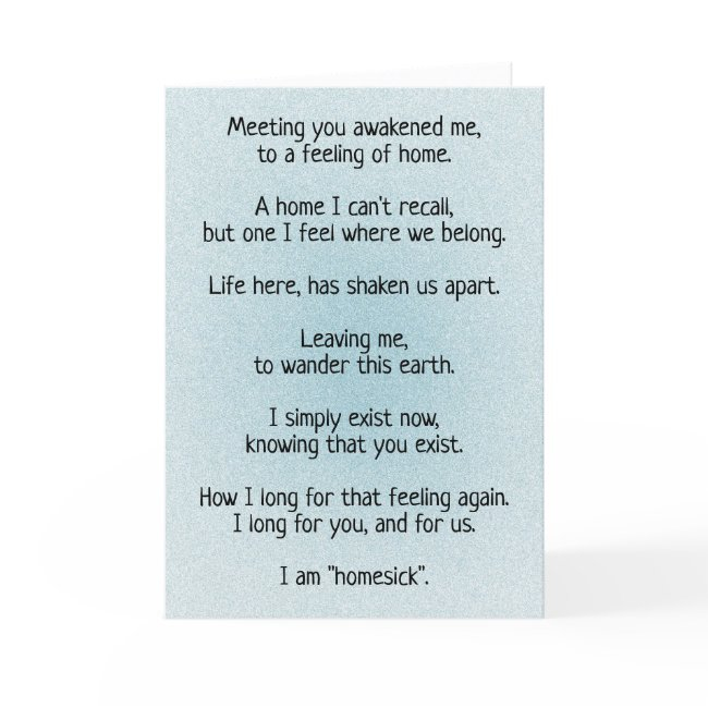 Soulmate Connection Homesick Poem Holiday Invitations