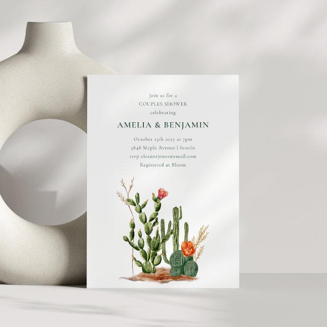 Southwestern Desert Cactus Couples Shower Invitation