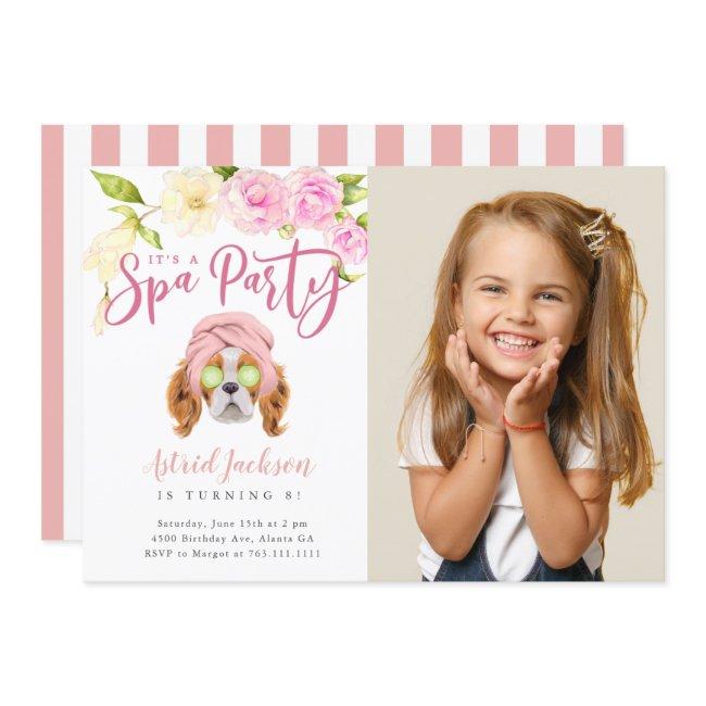 Spa Party Kids Birthday Photo Invitation