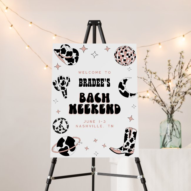 Space Cowgirl Bachelorette Party Welcome Sign