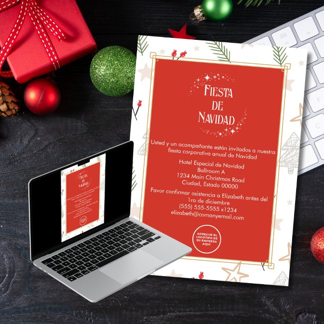Spanish Fiesta De Navidad Corporate Christmas Invitation